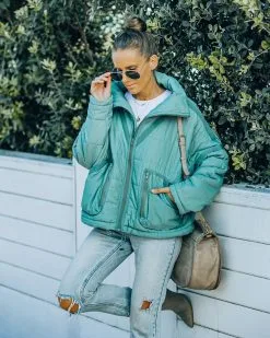 Cassian Pocketed Quilted Puffer Jacket - Seafoam - FINAL SALE -clothes Sales FO6C1684 cb1c0648 5b70 41ae a08a 92dbea91d44f