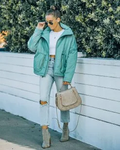 Cassian Pocketed Quilted Puffer Jacket - Seafoam - FINAL SALE -clothes Sales FO6C1728 a63ec30b 9a11 4bfd 8888 59ecd59f4632