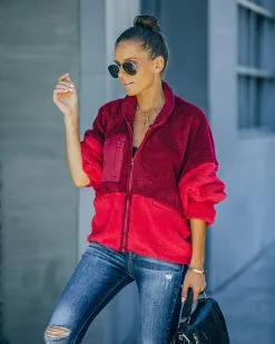 Nava Pocketed Colorblock Zip Up Jacket - Wine - FINAL SALE -clothes Sales FO6C2384 b069cf4d 6d1b 441d b9f9 8c4f1673000d