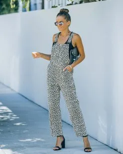 Proud And Loud Cotton Cheetah Overalls - FINAL SALE