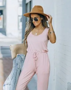 Yanna Pocketed Drawstring Knit Jumpsuit - Blush - FINAL SALE -clothes Sales FO6C2731 b56fe712 57a2 4cfe ae3d 9a6eb5065a04