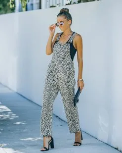 Proud And Loud Cotton Cheetah Overalls - FINAL SALE -clothes Sales FO6C2733