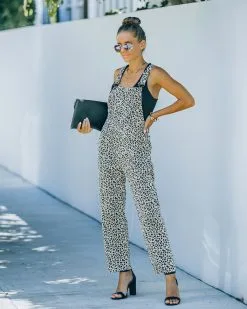 Proud And Loud Cotton Cheetah Overalls - FINAL SALE -clothes Sales FO6C2744