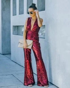Dancing On Air Sequin Jumpsuit - Burgundy - FINAL SALE -clothes Sales FO6C3212 67347577 547a 4502 85ff ce7cc9c54b46