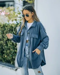 Brock Pocketed Fleece Button Down Shacket - Slate Grey - FINAL SALE -clothes Sales FO6C4062 39c3b177 ec03 4f97 bf0c 6c0ca09bfb6f