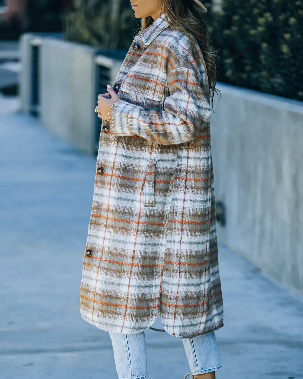 Wayland Pocketed Plaid Coat - Taupe - FINAL SALE 9 Wayland Pocketed Plaid Coat - Taupe - FINAL SALE - Image 9