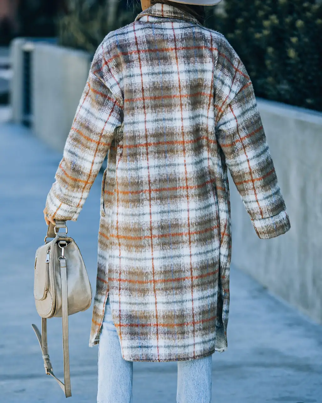 Wayland Pocketed Plaid Coat - Taupe - FINAL SALE 2 Wayland Pocketed Plaid Coat - Taupe - FINAL SALE - Image 2