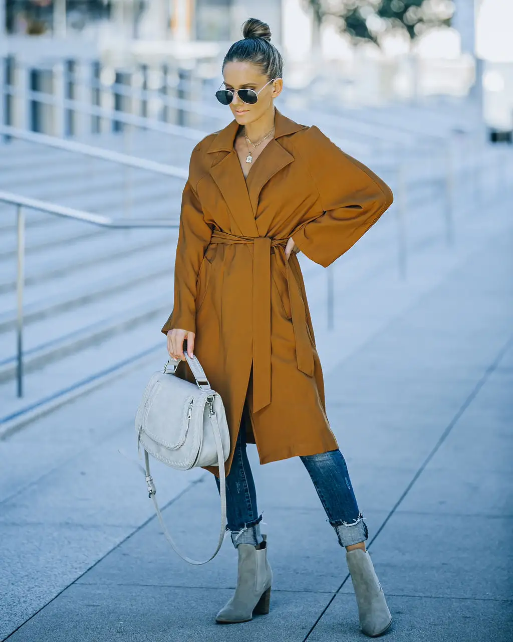 Hamden Pocketed Trench Coat - Camel - FINAL SALE 7 Hamden Pocketed Trench Coat - Camel - FINAL SALE - Image 7