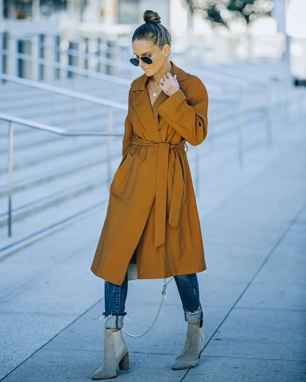Hamden Pocketed Trench Coat - Camel - FINAL SALE 5 Hamden Pocketed Trench Coat - Camel - FINAL SALE - Image 5