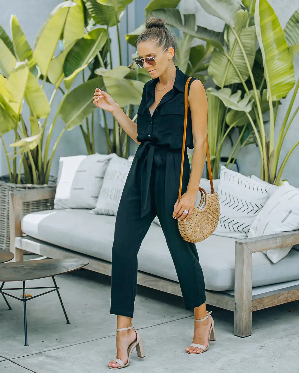 Brixton Linen Blend Button Down Jumpsuit - FINAL SALE 9 Brixton Linen Blend Button Down Jumpsuit - FINAL SALE - Image 9