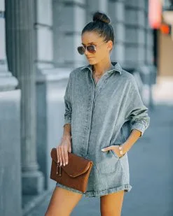 Torrance Cotton Pocketed Romper - Washed Stone - FINAL SALE -clothes Sales FO6C5573 f5fef96e c9df 4610 8152 12b5f9582567