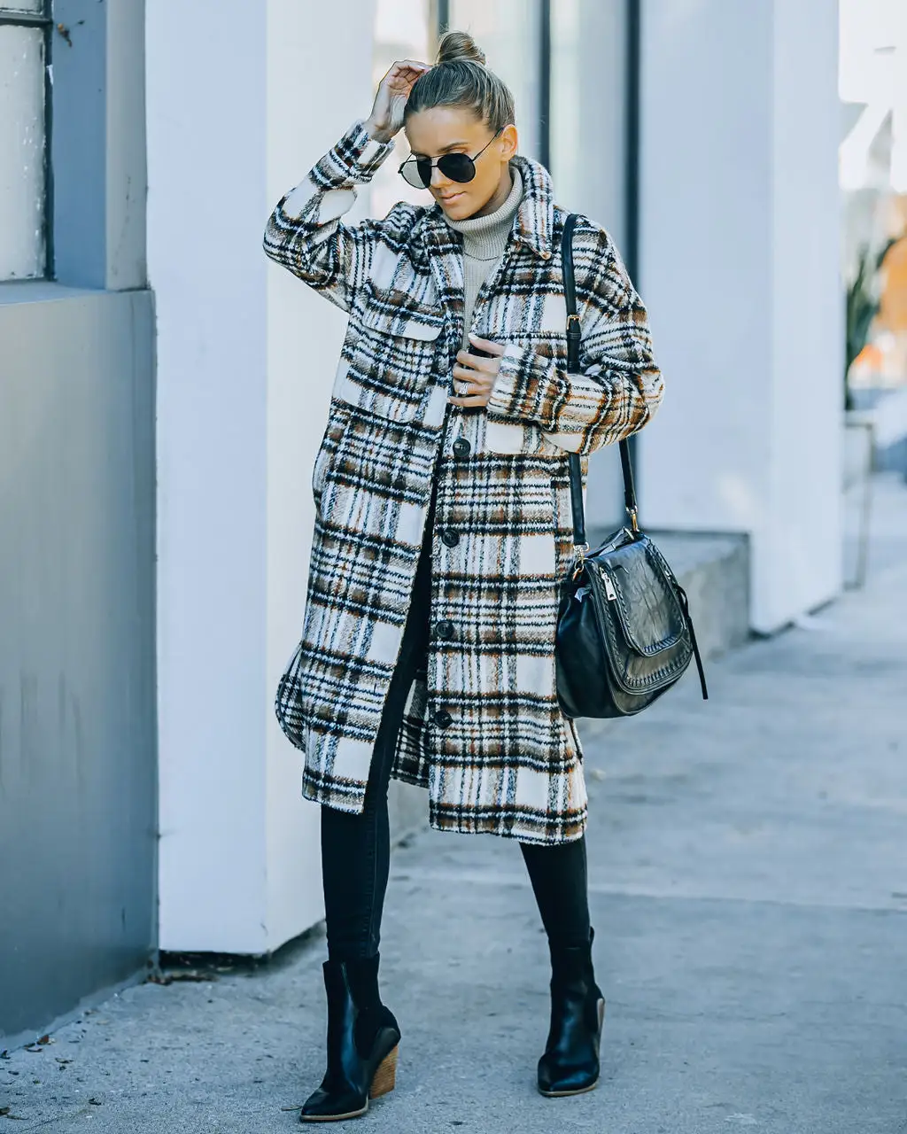 Wayland Pocketed Plaid Coat - Brown - FINAL SALE 7 Wayland Pocketed Plaid Coat - Brown - FINAL SALE - Image 7