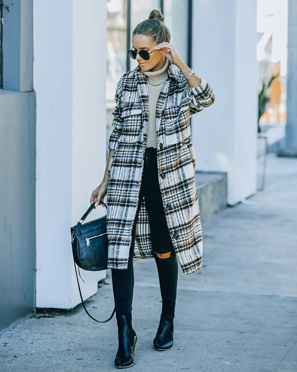 Wayland Pocketed Plaid Coat - Brown - FINAL SALE 10 Wayland Pocketed Plaid Coat - Brown - FINAL SALE - Image 10