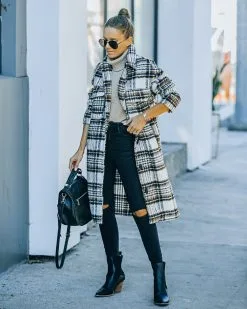Wayland Pocketed Plaid Coat - Brown - FINAL SALE 16 Wayland Pocketed Plaid Coat - Brown - FINAL SALE -clothes Sales FO6C5648