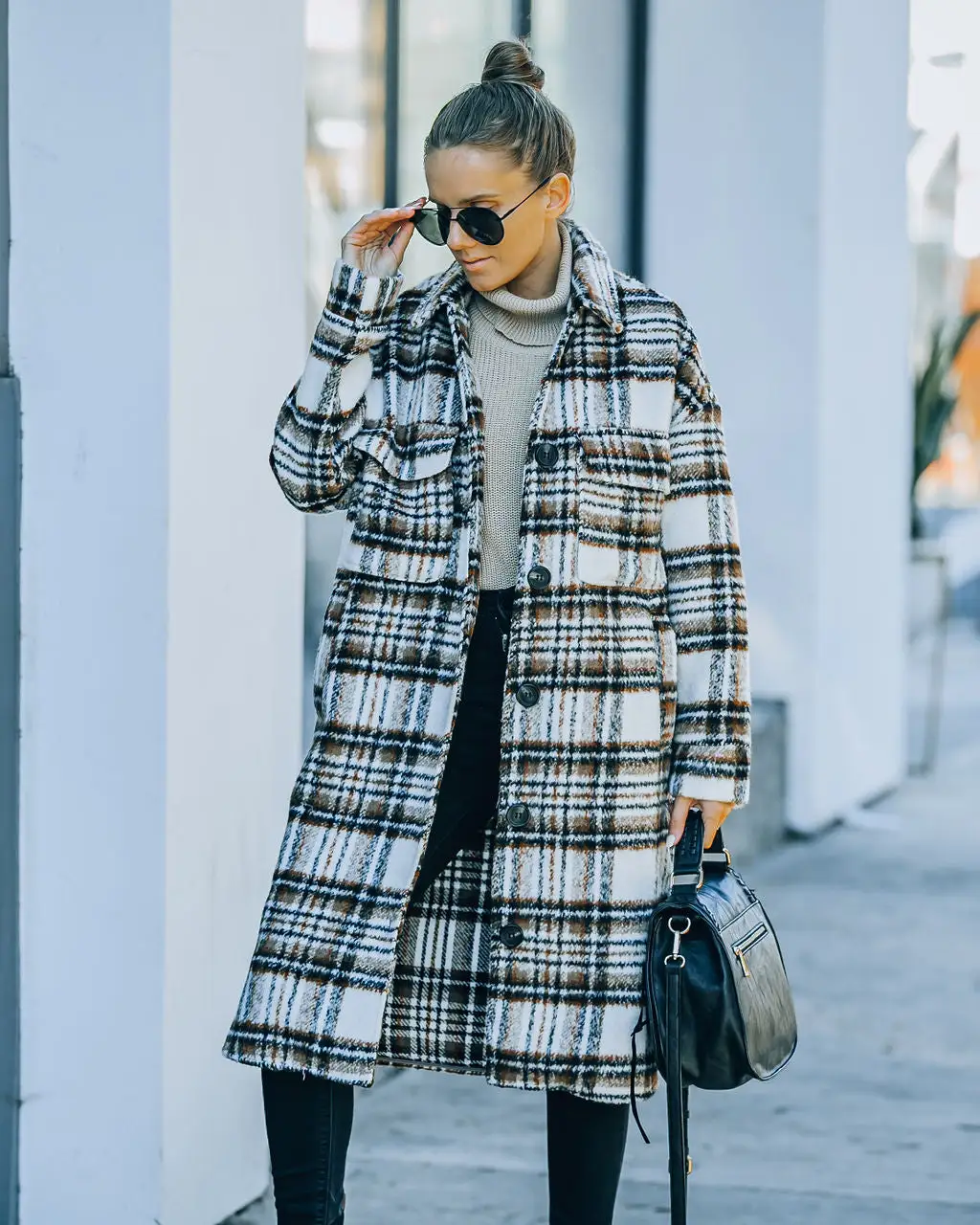 Wayland Pocketed Plaid Coat - Brown - FINAL SALE 9 Wayland Pocketed Plaid Coat - Brown - FINAL SALE - Image 9