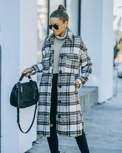 Wayland Pocketed Plaid Coat - Brown - FINAL SALE 13 Wayland Pocketed Plaid Coat - Brown - FINAL SALE -clothes Sales FO6C5689