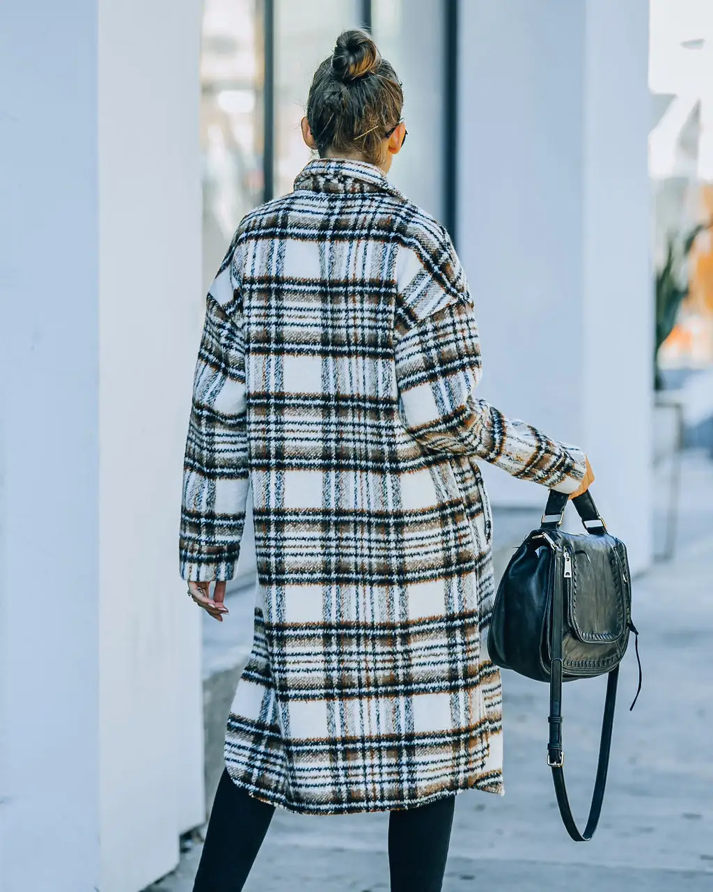 Wayland Pocketed Plaid Coat - Brown - FINAL SALE 2 Wayland Pocketed Plaid Coat - Brown - FINAL SALE - Image 2