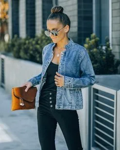 Reagan Pocketed Two-Tone Denim Jacket - FINAL SALE
