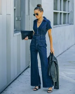 Olivera Pocketed Denim Jumpsuit - LAST CHANCE