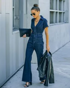 Olivera Pocketed Denim Jumpsuit - LAST CHANCE -clothes Sales FO6C6880