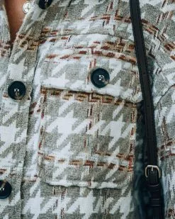 Yanni Pocketed Houndstooth Shacket - Taupe - FINAL SALE -clothes Sales FO6C6886 1a9481ac 0f51 4b6c 90fa c2db530a2fc4