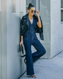 Olivera Pocketed Denim Jumpsuit - LAST CHANCE -clothes Sales FO6C6915