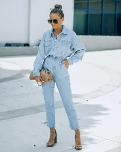 Kendall Pocketed Denim Jumpsuit - FINAL SALE -clothes Sales FO6C6923