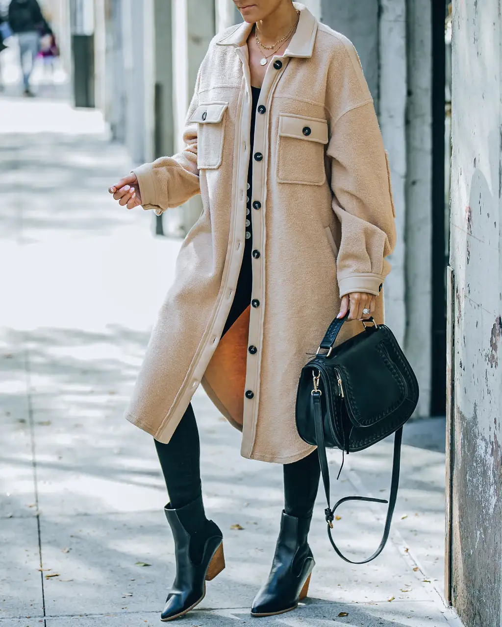 Alayjah Pocketed Longline Fleece Shacket - Biscotti - LAST CHANCE 11 Alayjah Pocketed Longline Fleece Shacket - Biscotti - LAST CHANCE - Image 11