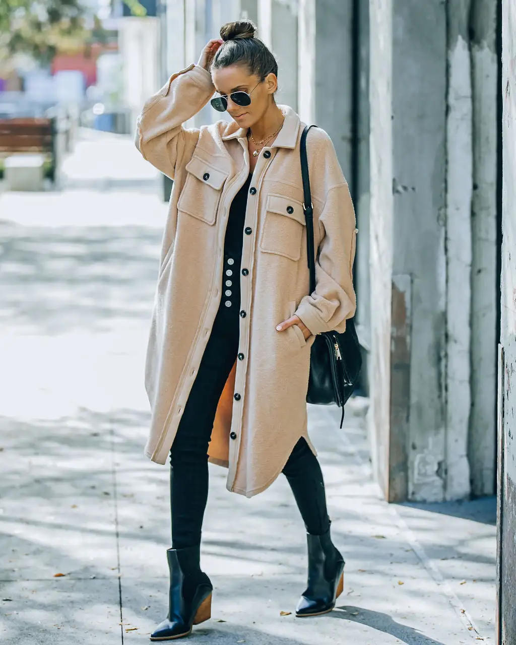 Alayjah Pocketed Longline Fleece Shacket - Biscotti - LAST CHANCE 10 Alayjah Pocketed Longline Fleece Shacket - Biscotti - LAST CHANCE - Image 10