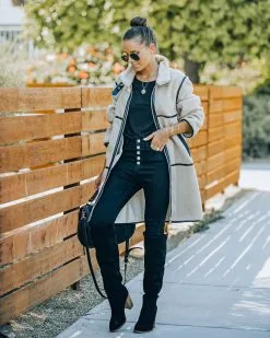 City Center Pocketed Faux Leather Sherpa Coat - FINAL SALE -clothes Sales FO6C8509 73128c81 da22 4006 bbbb b3a701ac217b