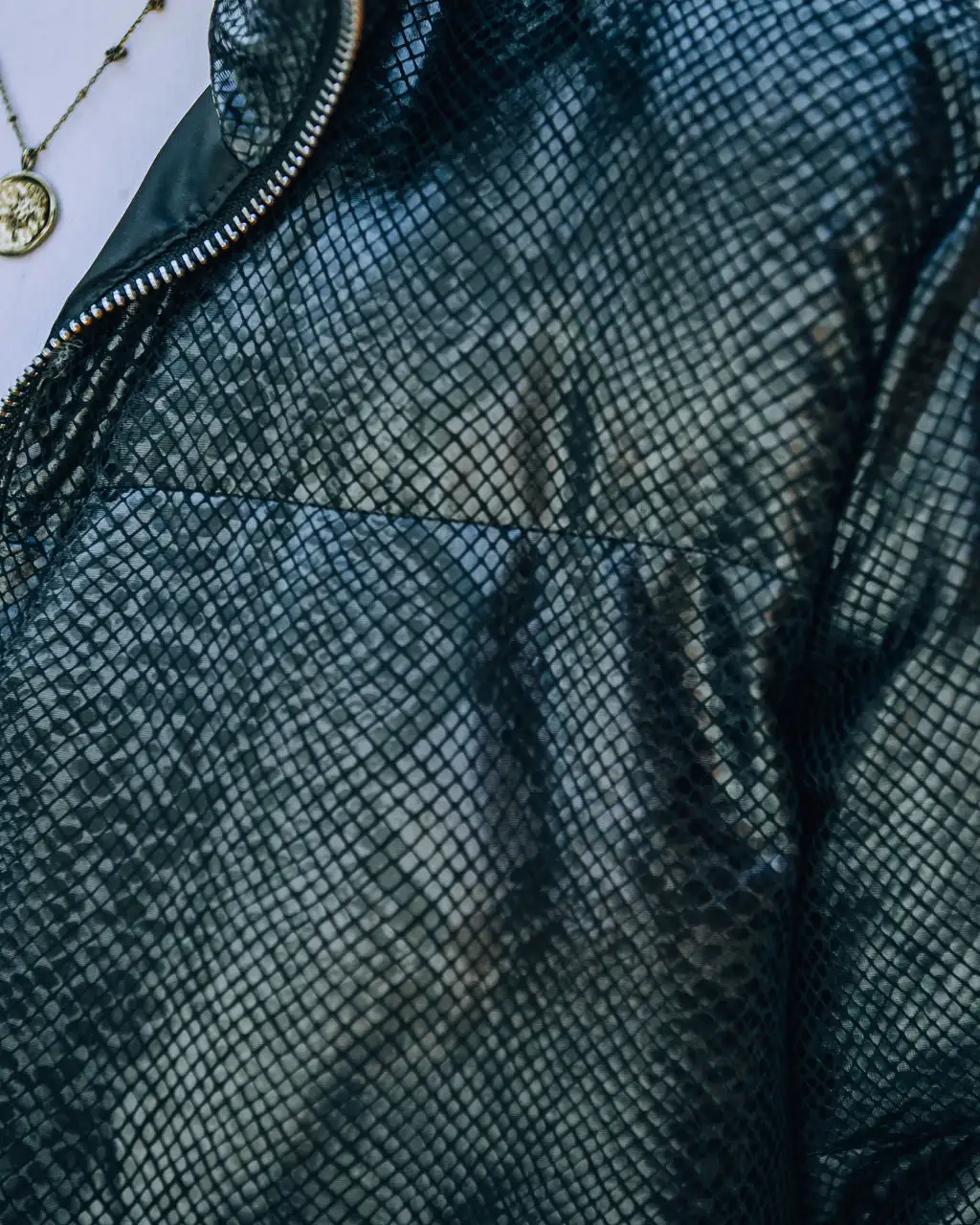 Giada Pocketed Python Puffer Jacket - Black - FINAL SALE 4 Giada Pocketed Python Puffer Jacket - Black - FINAL SALE - Image 4