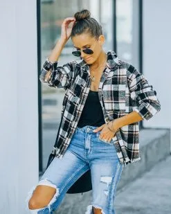 Dayton Frayed Plaid Button Down Shacket - FINAL SALE -clothes Sales FO6C8895 7ff69cac ba9f 4aef 8f98 fcfa596931b0