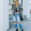 Dayton Frayed Plaid Button Down Shacket - FINAL SALE