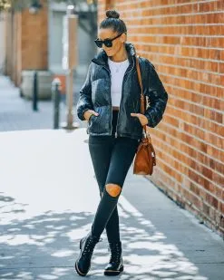 Giada Pocketed Python Puffer Jacket - Black - FINAL SALE 19 Giada Pocketed Python Puffer Jacket - Black - FINAL SALE -clothes Sales FO6C8954