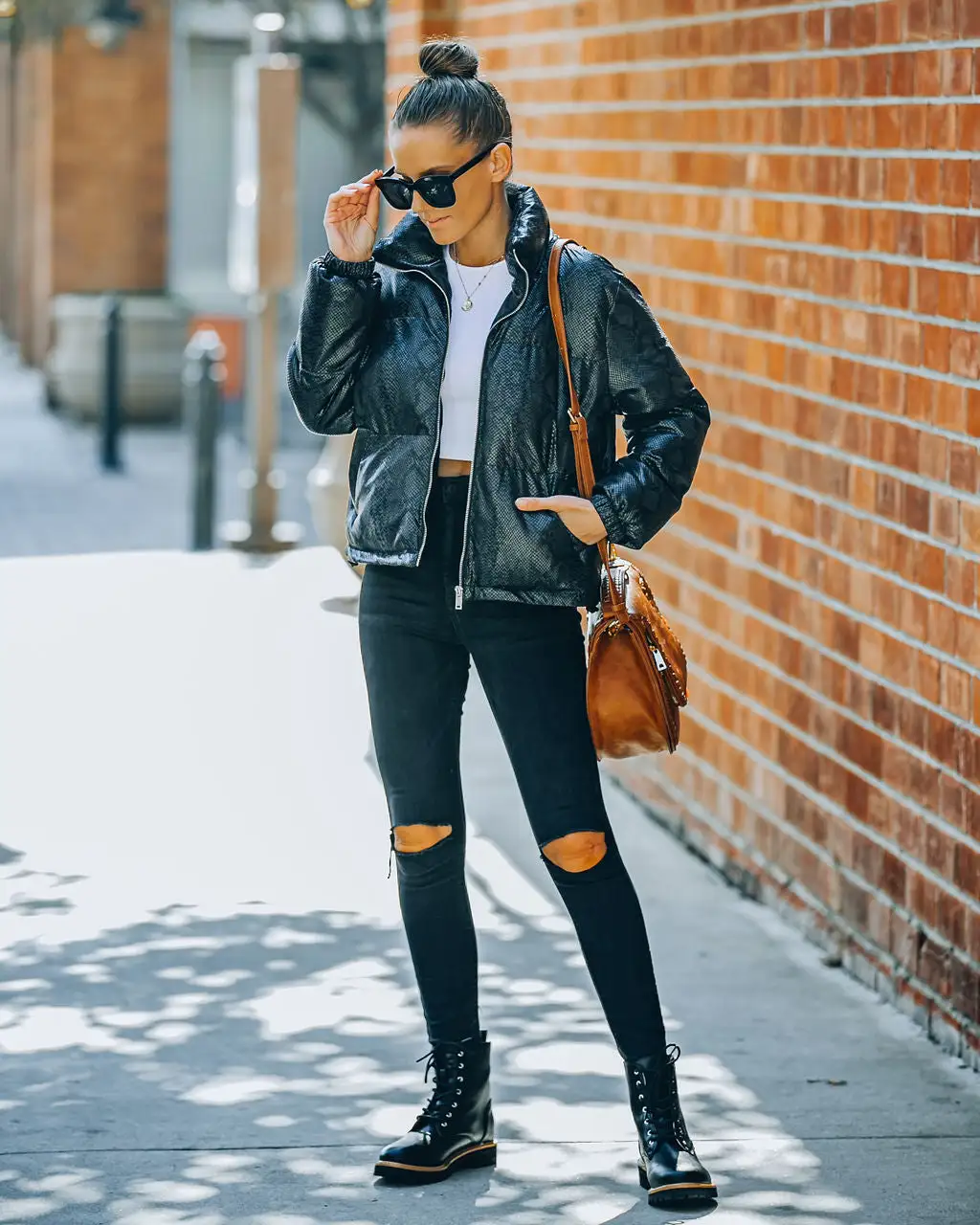 Giada Pocketed Python Puffer Jacket - Black - FINAL SALE 11 Giada Pocketed Python Puffer Jacket - Black - FINAL SALE - Image 11