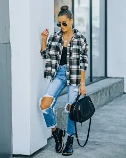 Dayton Frayed Plaid Button Down Shacket - FINAL SALE -clothes Sales FO6C8965 bc604da5 eff1 4bda 9d0d e479f74872d5