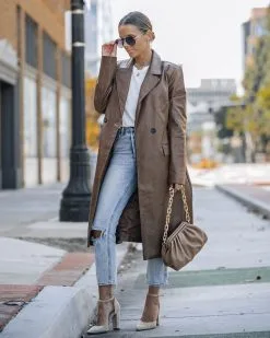 Top Of The Press Pocketed Faux Leather Trench Coat - Chestnut - FINAL SALE -clothes Sales FO6C9193 2c13afaf 2169 482c a9d3 ab3b5f2b0866