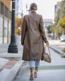Top Of The Press Pocketed Faux Leather Trench Coat - Chestnut - FINAL SALE -clothes Sales FO6C9221 9e9b23bd beac 4693 9782 61ca5ebce8f4