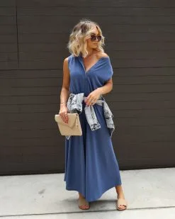 Cyndella Pocketed Jumpsuit - Navy