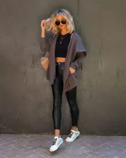 Kathy Pocketed Jacket - Charcoal - LAST CHANCE