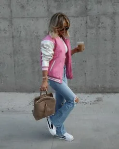 Friday Night Lights Pocketed Varsity Bomber Jacket - Pink - SALE 11 Friday Night Lights Pocketed Varsity Bomber Jacket - Pink - SALE -clothes Sales Facetune 12 01 2023 06 55 28