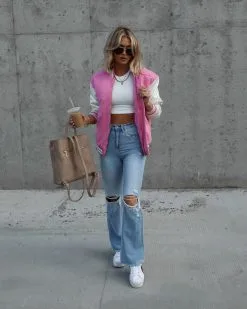 Friday Night Lights Pocketed Varsity Bomber Jacket - Pink - SALE 9 Friday Night Lights Pocketed Varsity Bomber Jacket - Pink - SALE -clothes Sales Facetune 12 01 2023 06 57 37