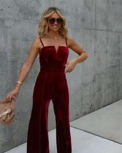 Bristol Velvet Wide Leg Jumpsuit - Burgundy - FINAL SALE -clothes Sales Facetune 17 11 2022 13 10 07