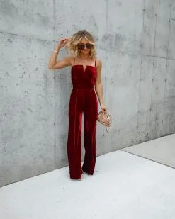 Bristol Velvet Wide Leg Jumpsuit - Burgundy - FINAL SALE -clothes Sales Facetune 17 11 2022 13 13 00