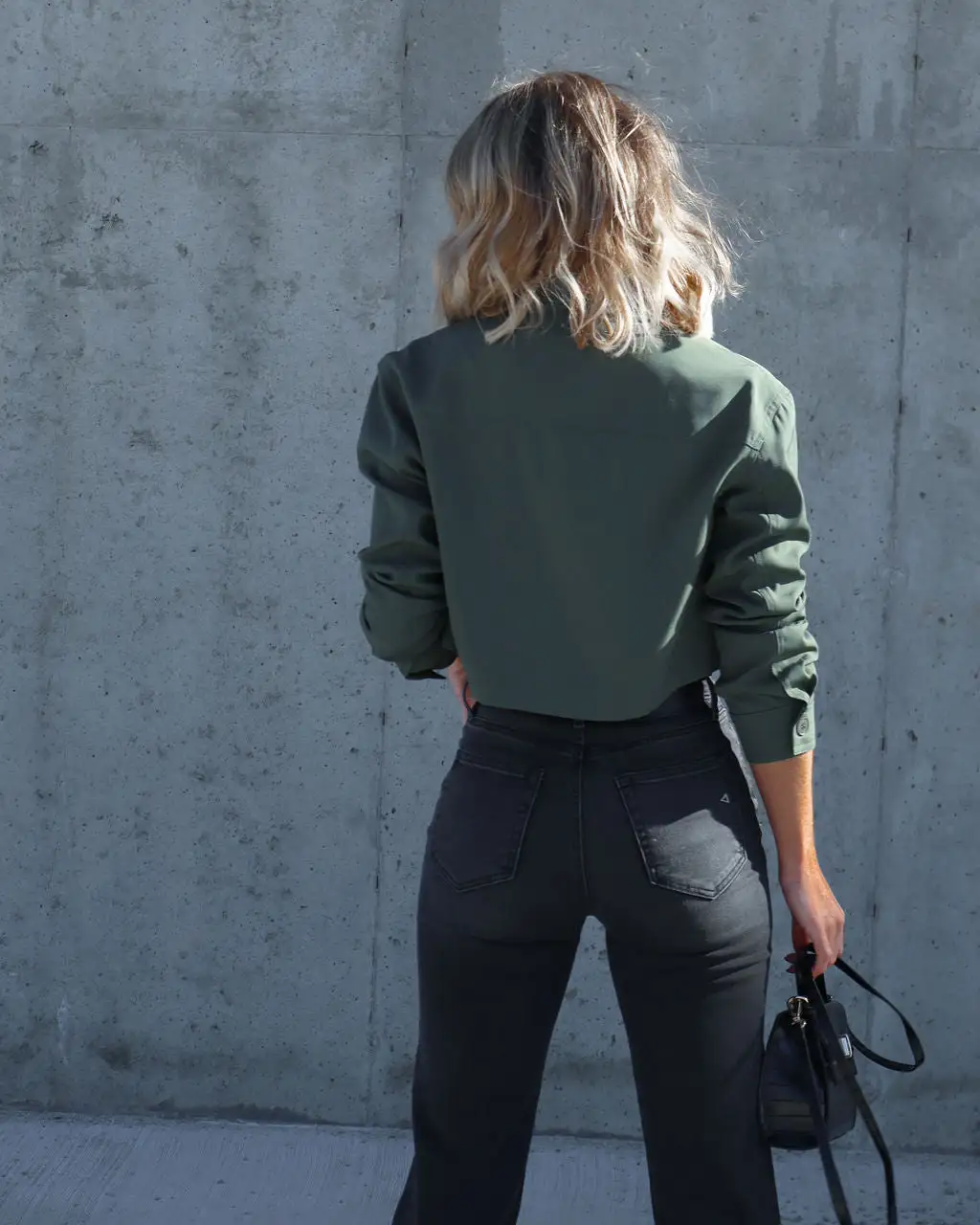 Jane Crop Lightweight Jacket - Olive - FINAL SALE 4 Jane Crop Lightweight Jacket - Olive - FINAL SALE - Image 4