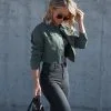 Jane Crop Lightweight Jacket - Olive - FINAL SALE
