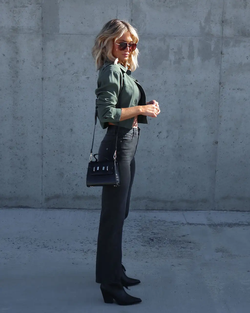 Jane Crop Lightweight Jacket - Olive - FINAL SALE 6 Jane Crop Lightweight Jacket - Olive - FINAL SALE - Image 6