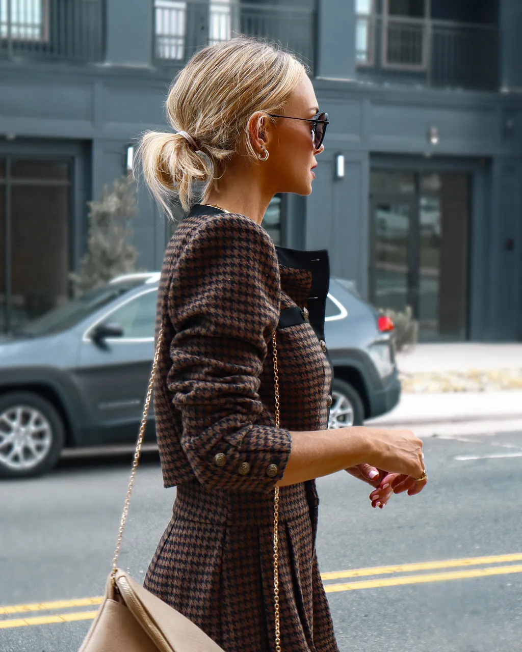 Tres Fabulous Houndstooth Padded Shoulder Jacket - FINAL SALE 4 Tres Fabulous Houndstooth Padded Shoulder Jacket - FINAL SALE - Image 4