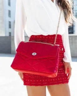 Gabriela Quilted Crossbody Bag - Red - LAST CHANCE