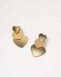 Golden Corazon Drop Earrings